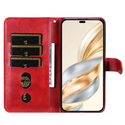 Zipper Wallet Case for Honor Magic7 Lite 5G / X9c 5G / X60 Pro 5G Calf Texture Leather Phone Cover