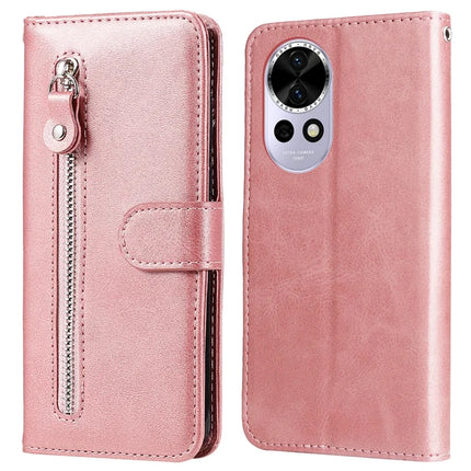 For Huawei nova 13 5G / nova 12 5G Case Zipper Wallet Calf Texture PU Leather Phone Cover - Pink