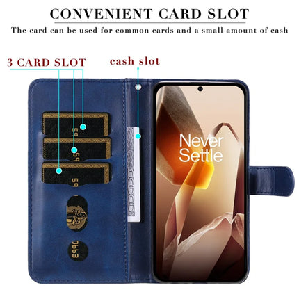 For OnePlus 13 Case Zipper Wallet Calf Texture PU Leather Phone Cover