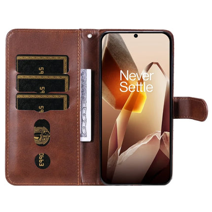 For OnePlus 13 Case Zipper Wallet Calf Texture PU Leather Phone Cover