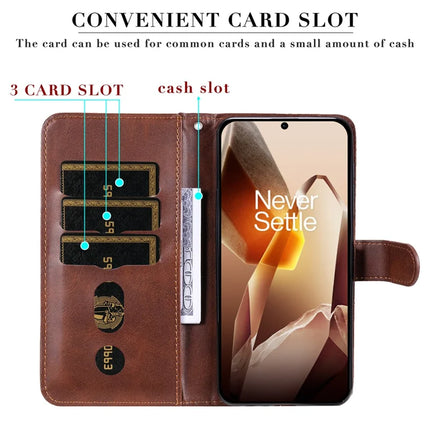 For OnePlus 13 Case Zipper Wallet Calf Texture PU Leather Phone Cover