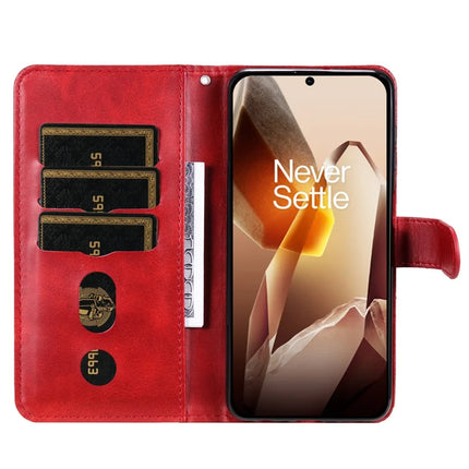 For OnePlus 13 Case Zipper Wallet Calf Texture PU Leather Phone Cover