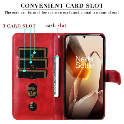 For OnePlus 13 Case Zipper Wallet Calf Texture PU Leather Phone Cover