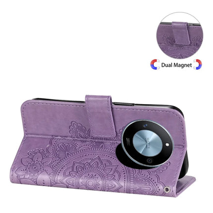 For Honor X60 5G Case PU Leather Wallet Floral Phone Cover Stand View