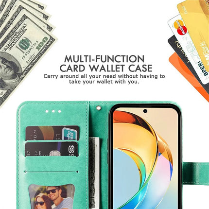 For Honor X60 5G Case PU Leather Wallet Floral Phone Cover Stand View