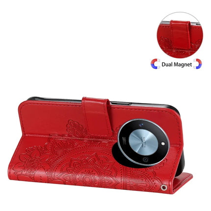 For Honor X60 5G Case PU Leather Wallet Floral Phone Cover Stand View