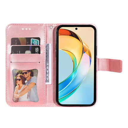 For Honor X60 5G Case PU Leather Wallet Floral Phone Cover Stand View
