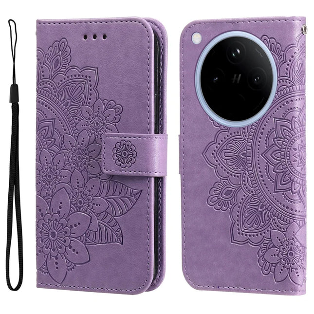 For Oppo Find X8 5G Case PU Leather Wallet Floral Phone Cover Stand View - Purple