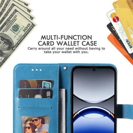 For Oppo Find X8 Pro 5G Case PU Leather Wallet Floral Phone Cover Stand View