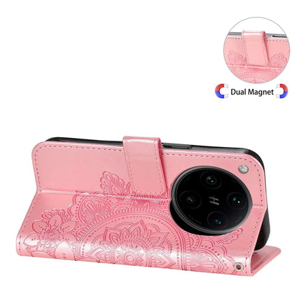 For Oppo Find X8 Pro 5G Case PU Leather Wallet Floral Phone Cover Stand View