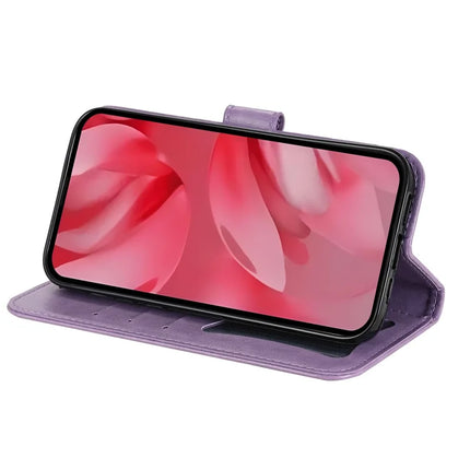 For Google Pixel 9a Case PU Leather Wallet Floral Phone Cover Stand View