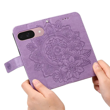 For Google Pixel 9a Case PU Leather Wallet Floral Phone Cover Stand View