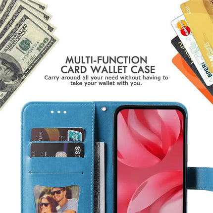 For Google Pixel 9a Case PU Leather Wallet Floral Phone Cover Stand View