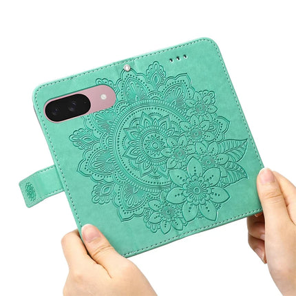 For Google Pixel 9a Case PU Leather Wallet Floral Phone Cover Stand View