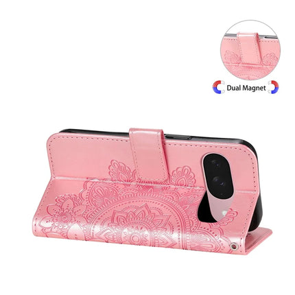 For Google Pixel 9a Case PU Leather Wallet Floral Phone Cover Stand View