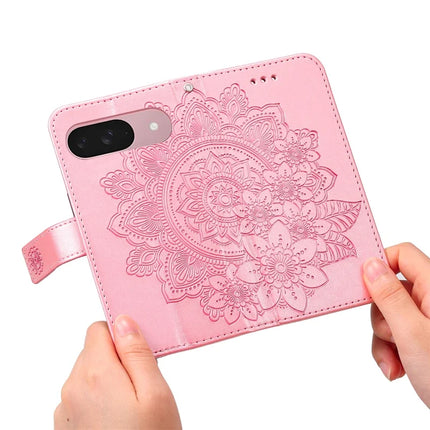 For Google Pixel 9a Case PU Leather Wallet Floral Phone Cover Stand View