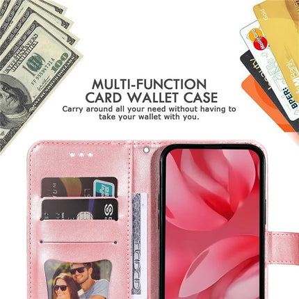 For Google Pixel 9a Case PU Leather Wallet Floral Phone Cover Stand View