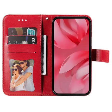 For Google Pixel 9a Case PU Leather Wallet Floral Phone Cover Stand View