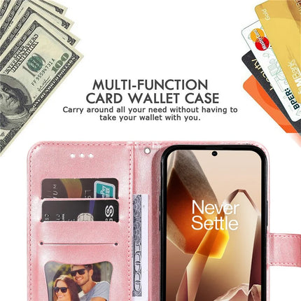 For OnePlus 13 Case PU Leather Wallet Floral Phone Cover Stand View