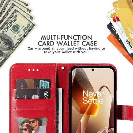 For OnePlus 13 Case PU Leather Wallet Floral Phone Cover Stand View