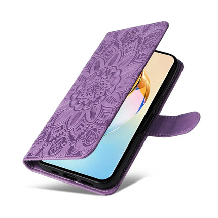 For Honor X60 5G Case Sunflower Imprint Leather Wallet Phone Cover