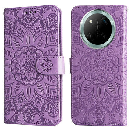 Leather Case for Honor Magic7 Lite 5G / X9c 5G / X60 Pro 5G Sunflower Wallet Cover - Purple