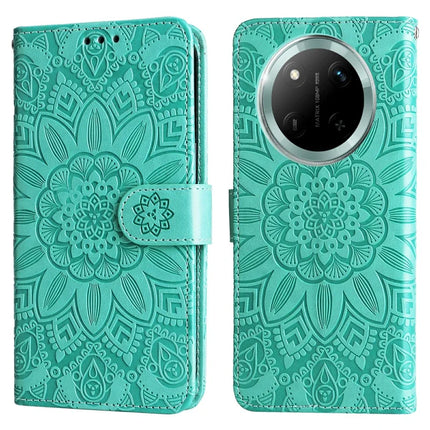 Leather Case for Honor Magic7 Lite 5G / X9c 5G / X60 Pro 5G Sunflower Wallet Cover - Green