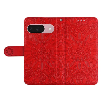 For Google Pixel 9a Case Sunflower Imprint Leather Wallet Phone Cover