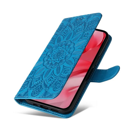 For Google Pixel 9a Case Sunflower Imprint Leather Wallet Phone Cover