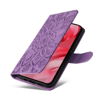 For Google Pixel 9a Case Sunflower Imprint Leather Wallet Phone Cover