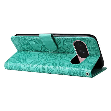 For Google Pixel 9a Case Sunflower Imprint Leather Wallet Phone Cover