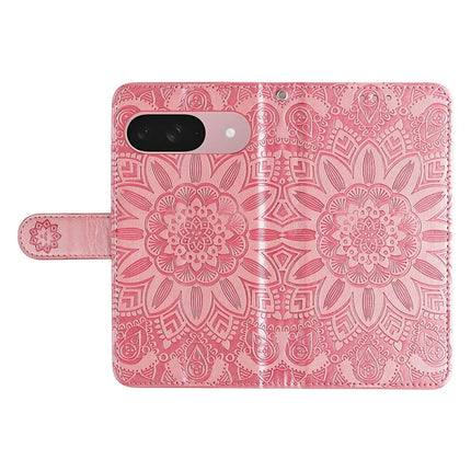 For Google Pixel 9a Case Sunflower Imprint Leather Wallet Phone Cover