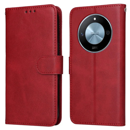 For Honor X60 5G Case Wallet PU Leather Folio Flip Phone Cover - Red
