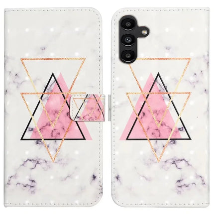 For Samsung Galaxy A36 5G Case 3D Creative Pattern PU Leather Stand Phone Cover - Triangle Marble