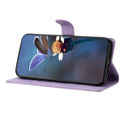 For Samsung Galaxy A36 5G Case Butterfly Flower Pattern Skin-Touch Leather Phone Cover