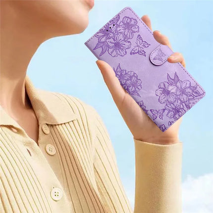 For Samsung Galaxy A36 5G Case Butterfly Flower Pattern Skin-Touch Leather Phone Cover