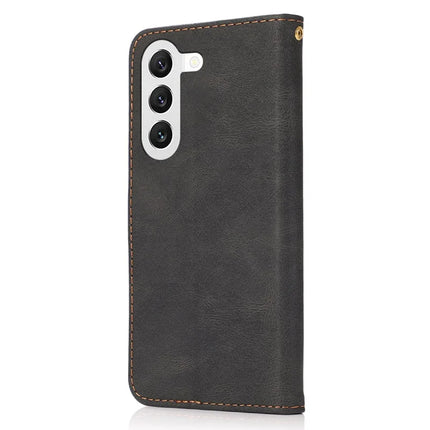 For Samsung Galaxy A26 5G Cover Color Splicing Wallet Stand Leather Phone Case with Wrist Strap
