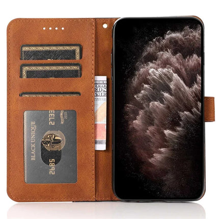 For Samsung Galaxy A36 5G Cover Color Splicing Wallet Stand Leather Phone Case with Wrist Strap