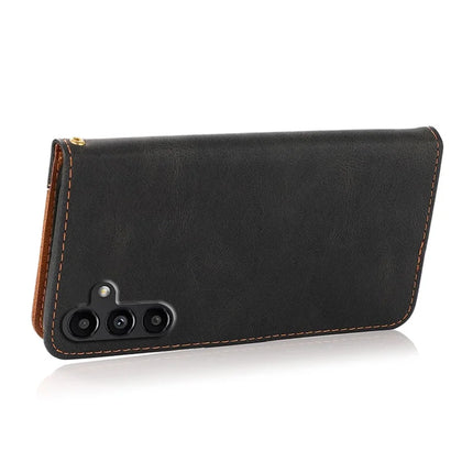 For Samsung Galaxy A36 5G Cover Color Splicing Wallet Stand Leather Phone Case with Wrist Strap