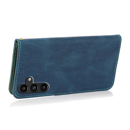 For Samsung Galaxy A36 5G Cover Color Splicing Wallet Stand Leather Phone Case with Wrist Strap