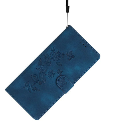 For Samsung Galaxy A36 5G Case Leather Imprinted Flower Phone Cover Wallet with Wrist Strap
