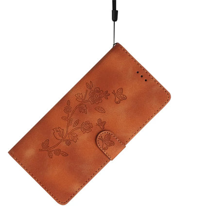 For Samsung Galaxy A36 5G Case Leather Imprinted Flower Phone Cover Wallet with Wrist Strap