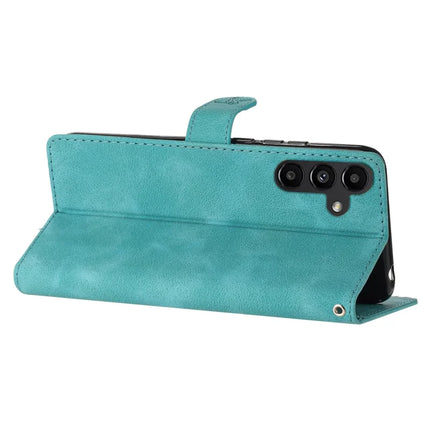 For Samsung Galaxy A36 5G Case Leather Imprinted Flower Phone Cover Wallet with Wrist Strap
