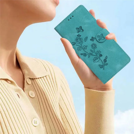 For Samsung Galaxy A36 5G Case Leather Imprinted Flower Phone Cover Wallet with Wrist Strap
