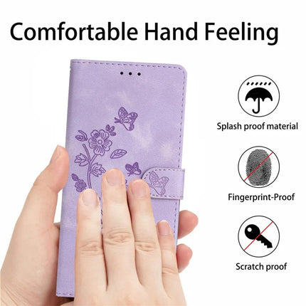 For Samsung Galaxy A36 5G Case Leather Imprinted Flower Phone Cover Wallet with Wrist Strap