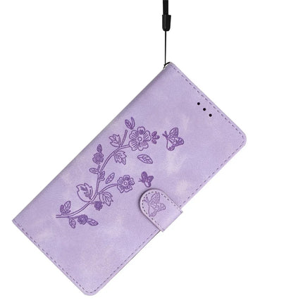 For Samsung Galaxy A36 5G Case Leather Imprinted Flower Phone Cover Wallet with Wrist Strap