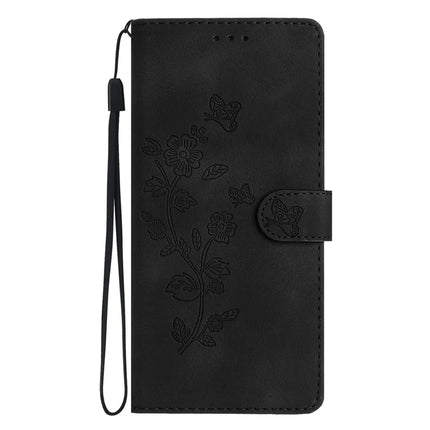 For Samsung Galaxy A36 5G Case Leather Imprinted Flower Phone Cover Wallet with Wrist Strap