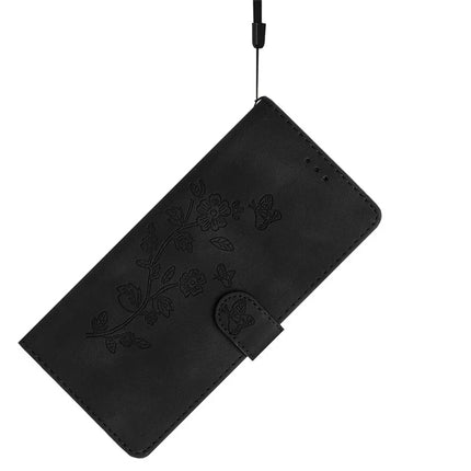 For Samsung Galaxy A56 5G Case Leather Imprinted Flower Phone Cover Wallet with Wrist Strap