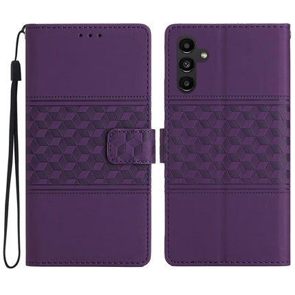 For Samsung Galaxy A26 5G Case Rhombus Leather Horizontal Flip Phone Cover - Purple