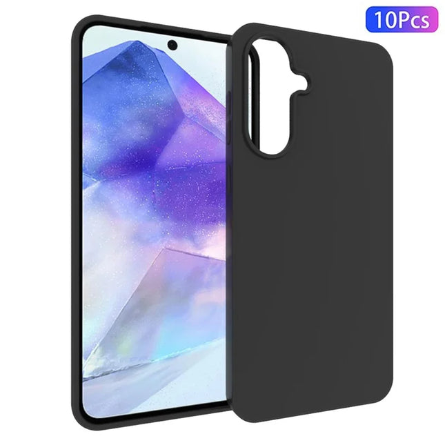 10Pcs  /  Pack For Samsung Galaxy A56 5G Case Anti Fingerprint Soft TPU Protective Cover - Black